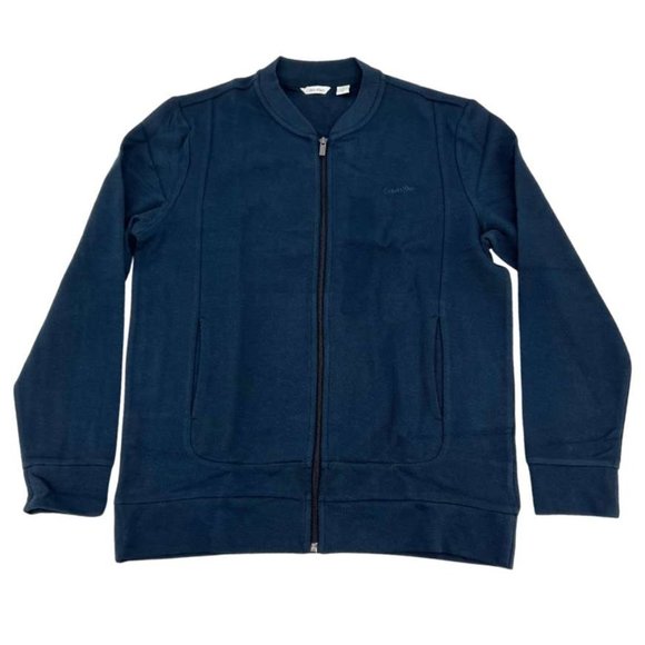 Calvin Klein | Men's Zip Up Sweater | Navy | Various Sizes - Picture 1 of 2